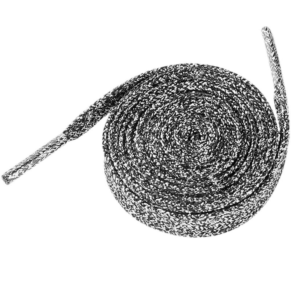 1 Pair Glitter Shiny Metallic Flat Shoelaces 160cm/62.99" Black Silver